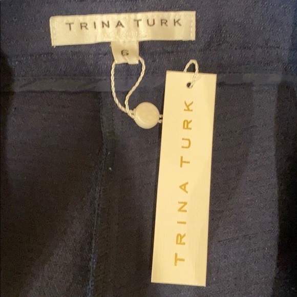 NEW Trina Turk Blue Jet Stream Ruffle Pants - Picture 10 of 12